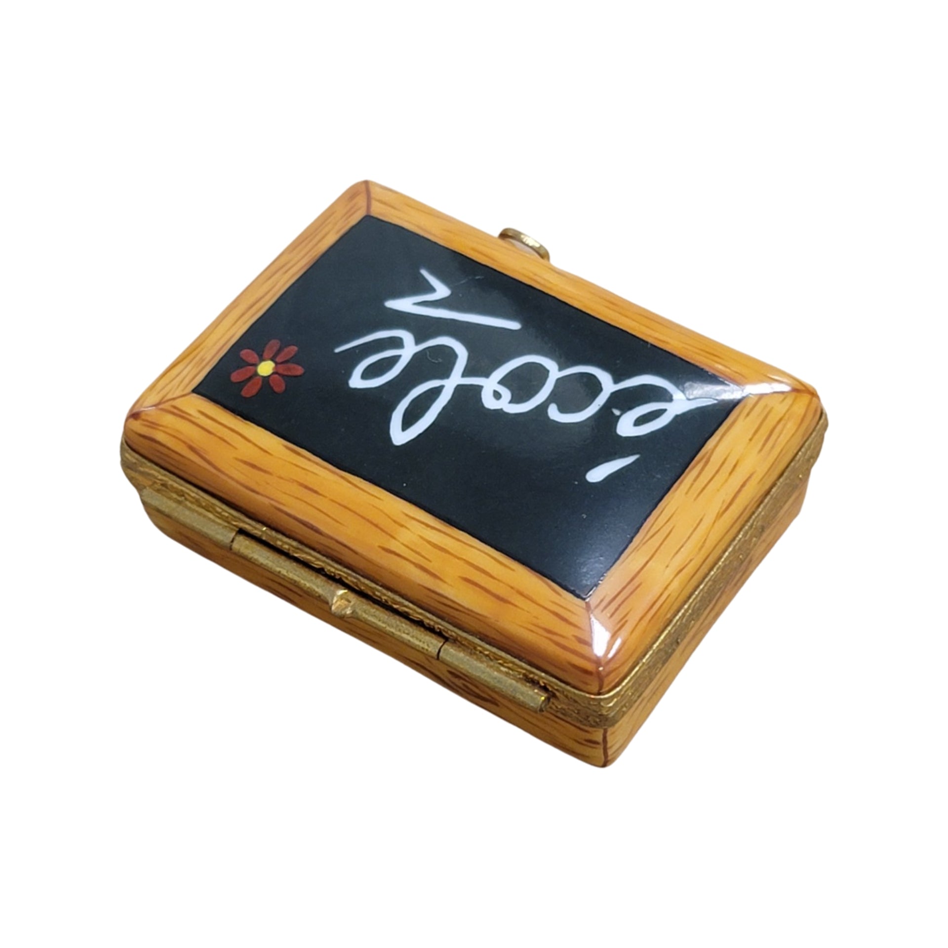 Charming School Chalk Board Box Porcelain Limoges professional kids baby French Trinket Box