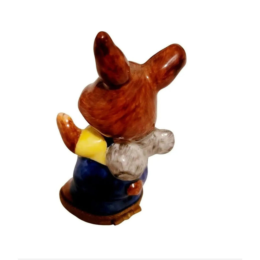 Happy Rabbit with Mouse Limoges Box Figurine - Limoges Box Boutique