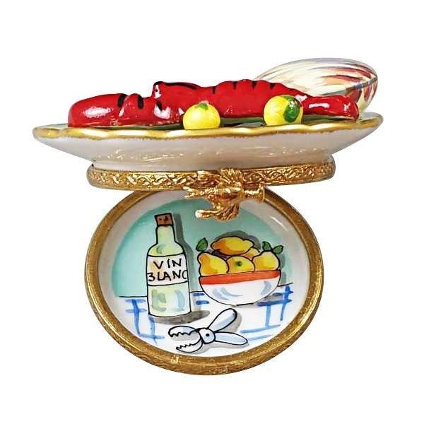 Seafood Platter Porcelain Limoges Food Ocean Beach French Trinket Box