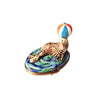 Seal with Beach Ball Trinket Porcelain Limoges Limoges Ocean Fish beach Limoges Boxes French Trinket Box