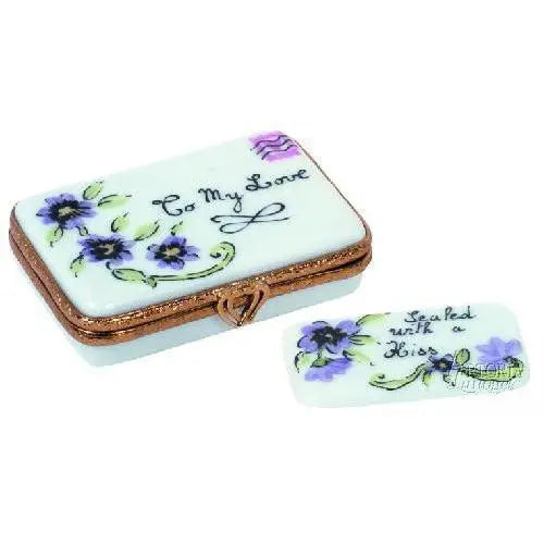 Sealed w A Kiss Porcelain Limoges love valentines day French Trinket Box