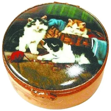 Set Of 4 Decalw Cats Porcelain Limoges cat cats French Trinket Box