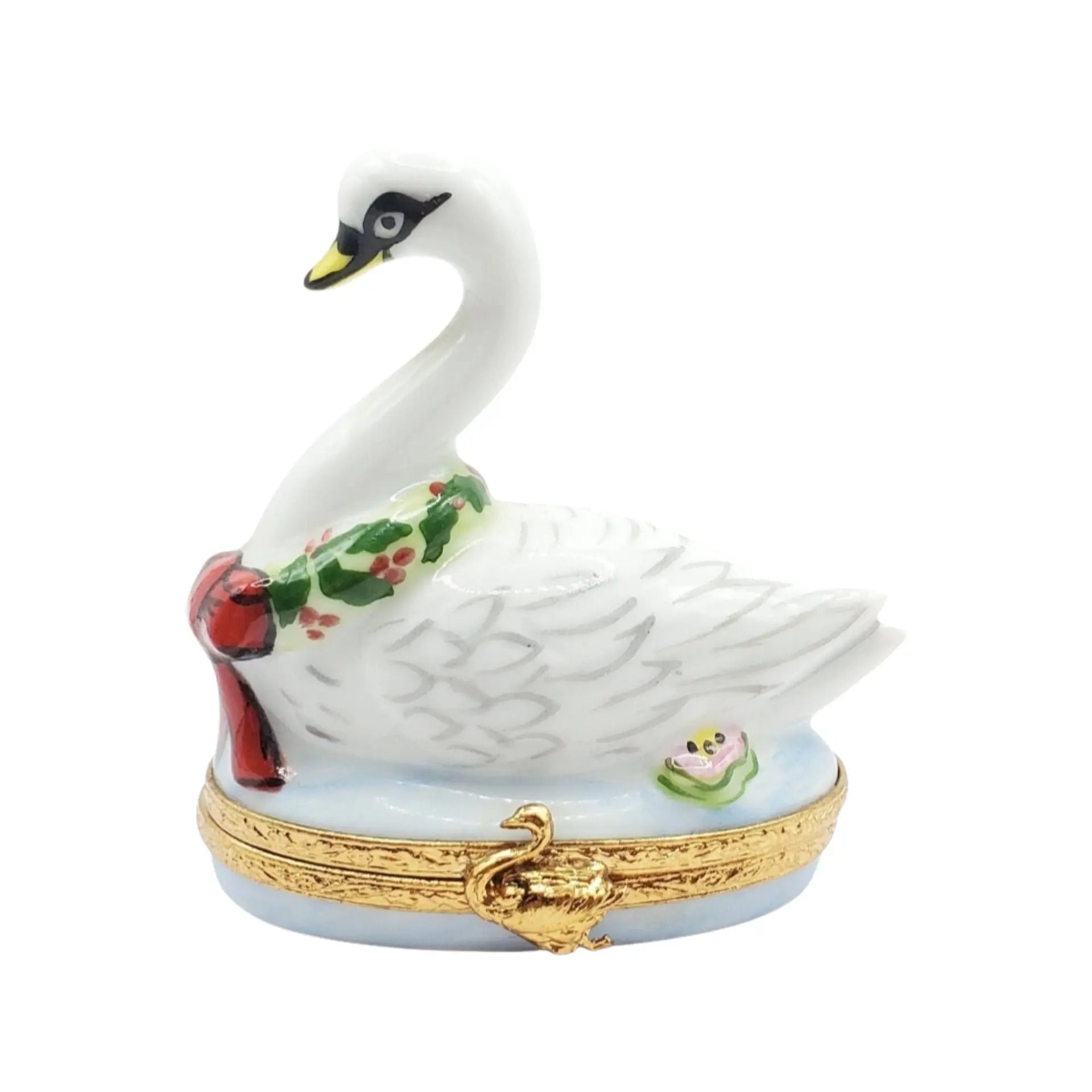 Seven Swans A-Swimming - 12 Days Of Christmas Porcelain Limoges xmas theme French Trinket Box