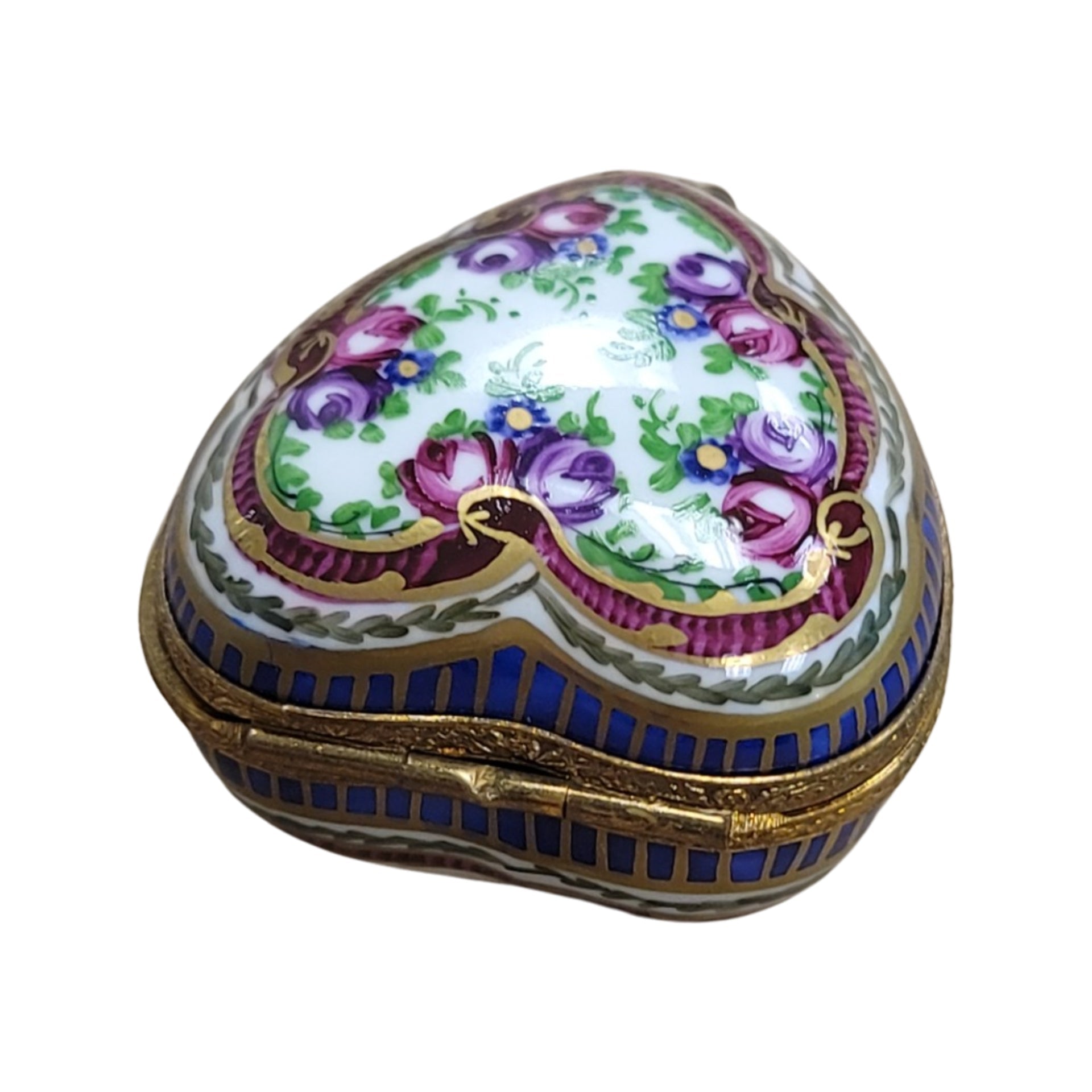 Severe Roses Heart Box Porcelain Limoges hearts LIMOGES BOXES French Trinket Box