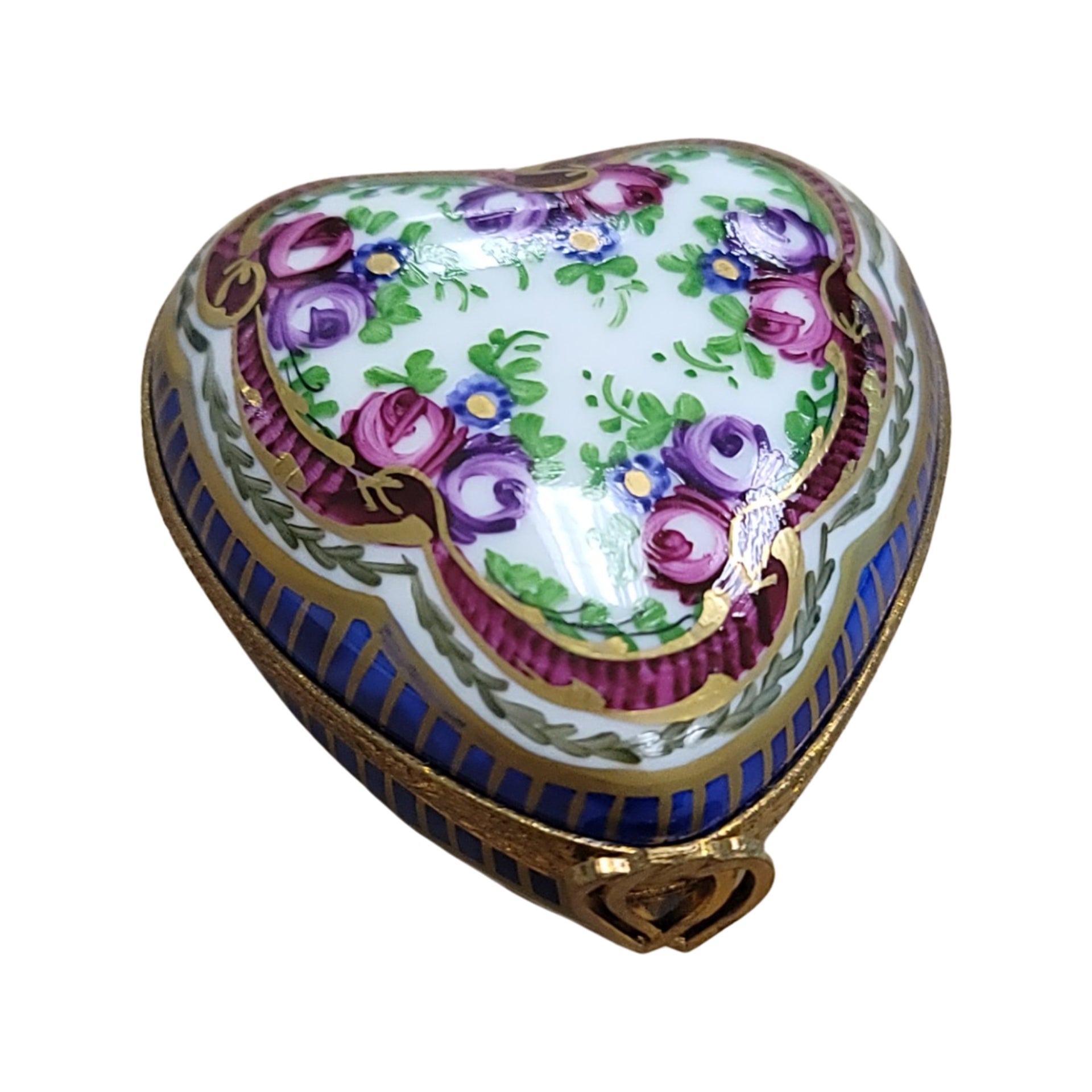 Severe Roses Heart Box Porcelain Limoges hearts LIMOGES BOXES French Trinket Box