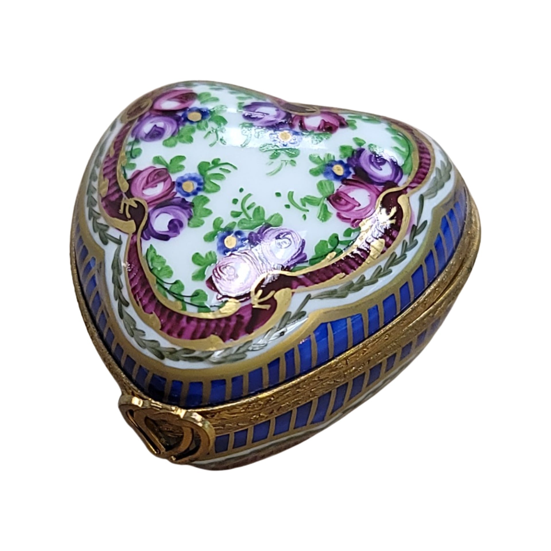Severe Roses Heart Box Porcelain Limoges hearts LIMOGES BOXES French Trinket Box