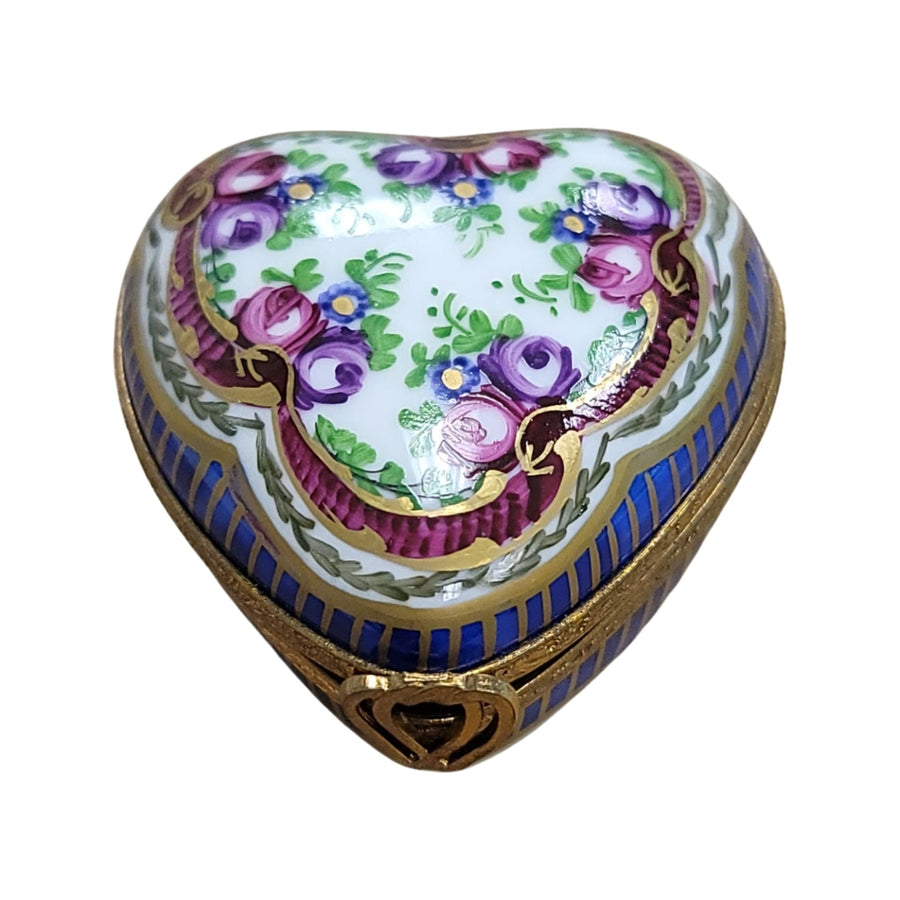 Severe Roses Heart Box Porcelain Limoges hearts LIMOGES BOXES French Trinket Box