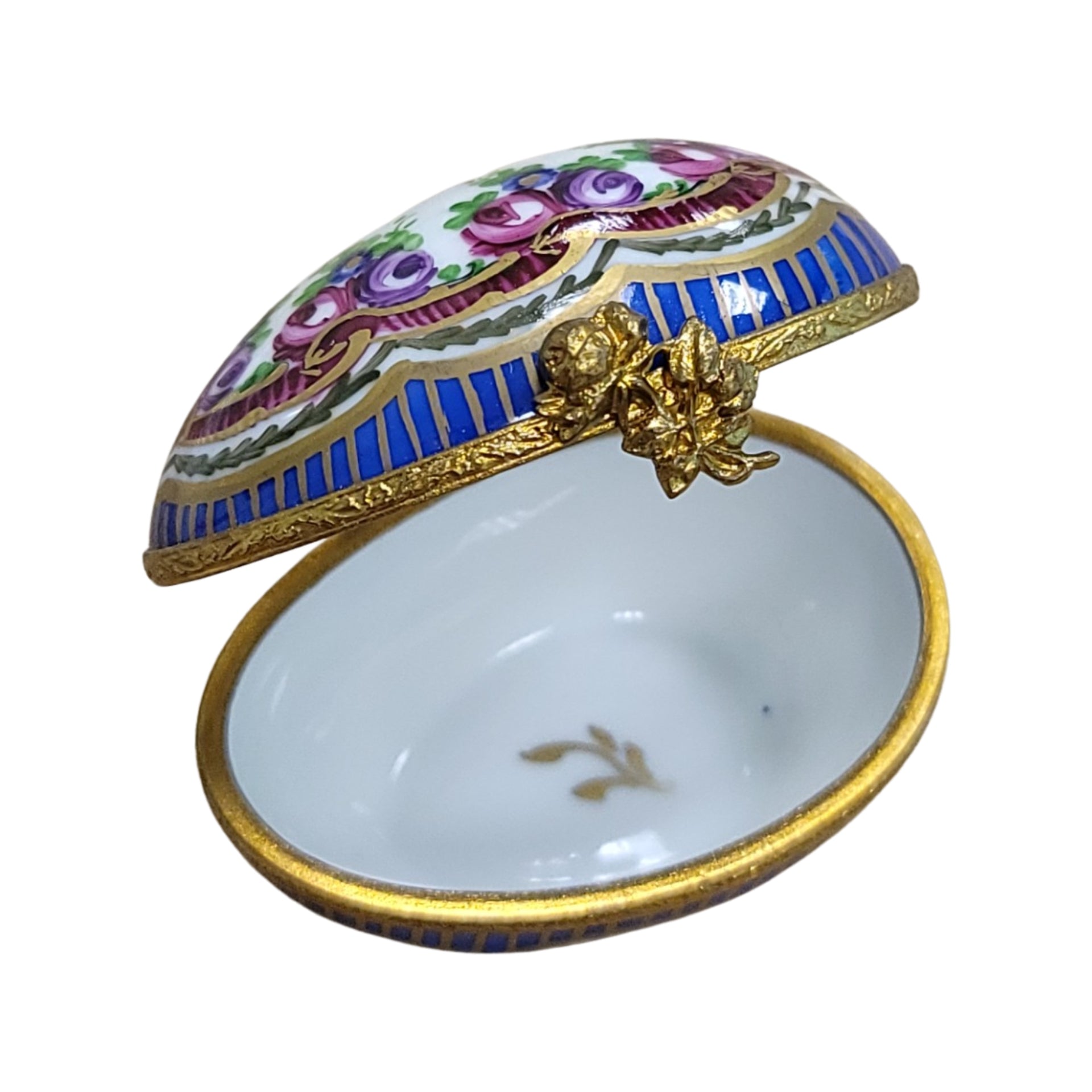 Sevre Roses Porcelain Egg Porcelain Limoges egg LIMOGES BOXES French Trinket Box
