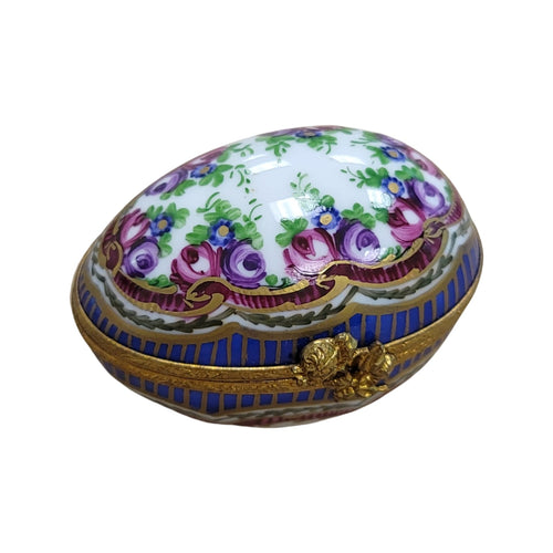 Sevre Roses Porcelain Egg Porcelain Limoges egg LIMOGES BOXES French Trinket Box