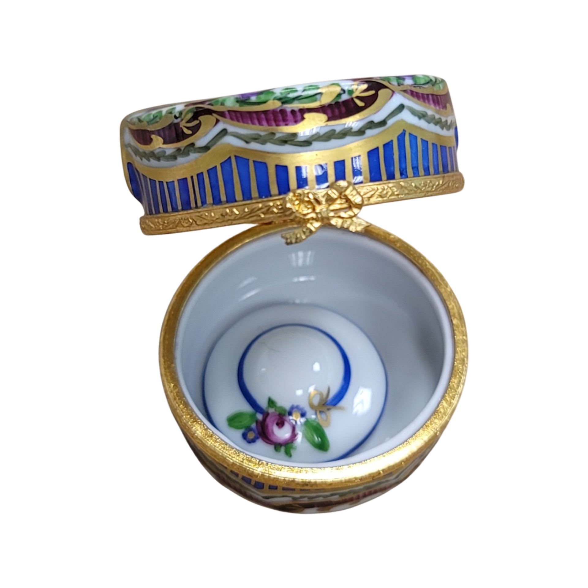 Sevre Roses Hat Box Delight Porcelain Limoges hats fashion LIMOGES BoXES French Trinket Box