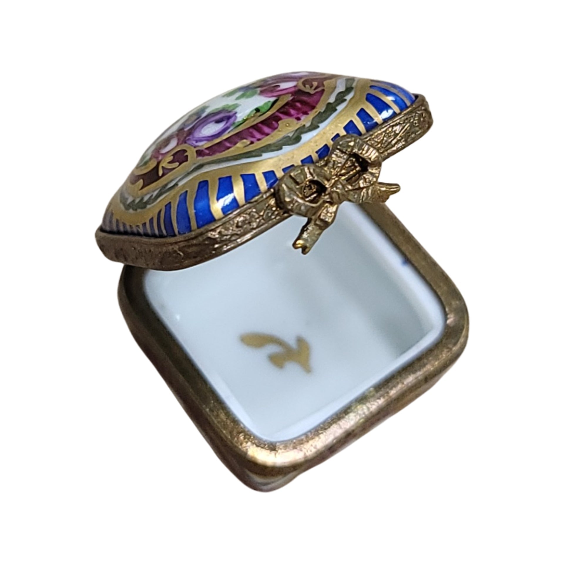 Sevre Roses Porcelain Pill Box Porcelain Limoges LIMOGES BOXES traditional French Trinket Box