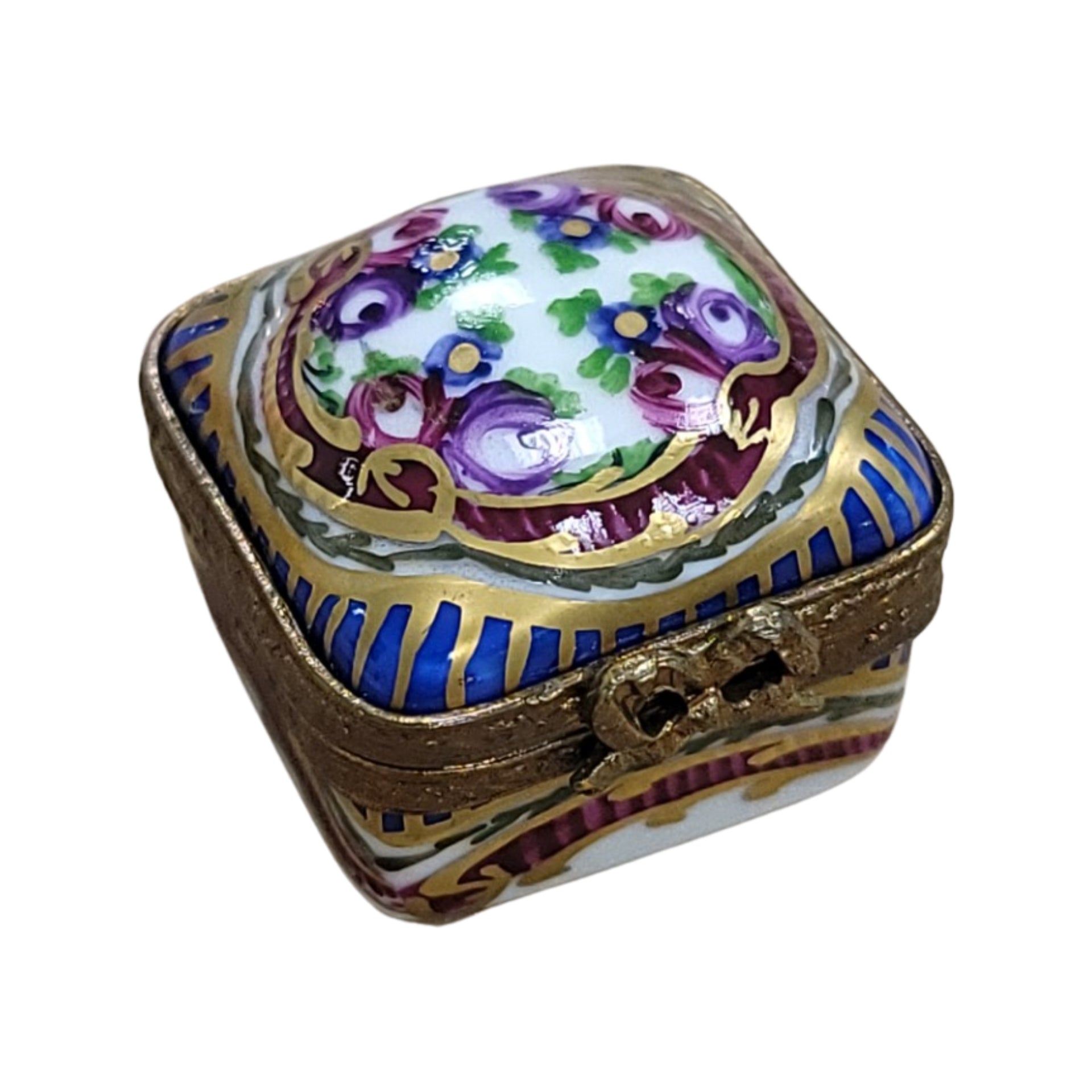 Sevre Roses Porcelain Pill Box Porcelain Limoges LIMOGES BOXES traditional French Trinket Box