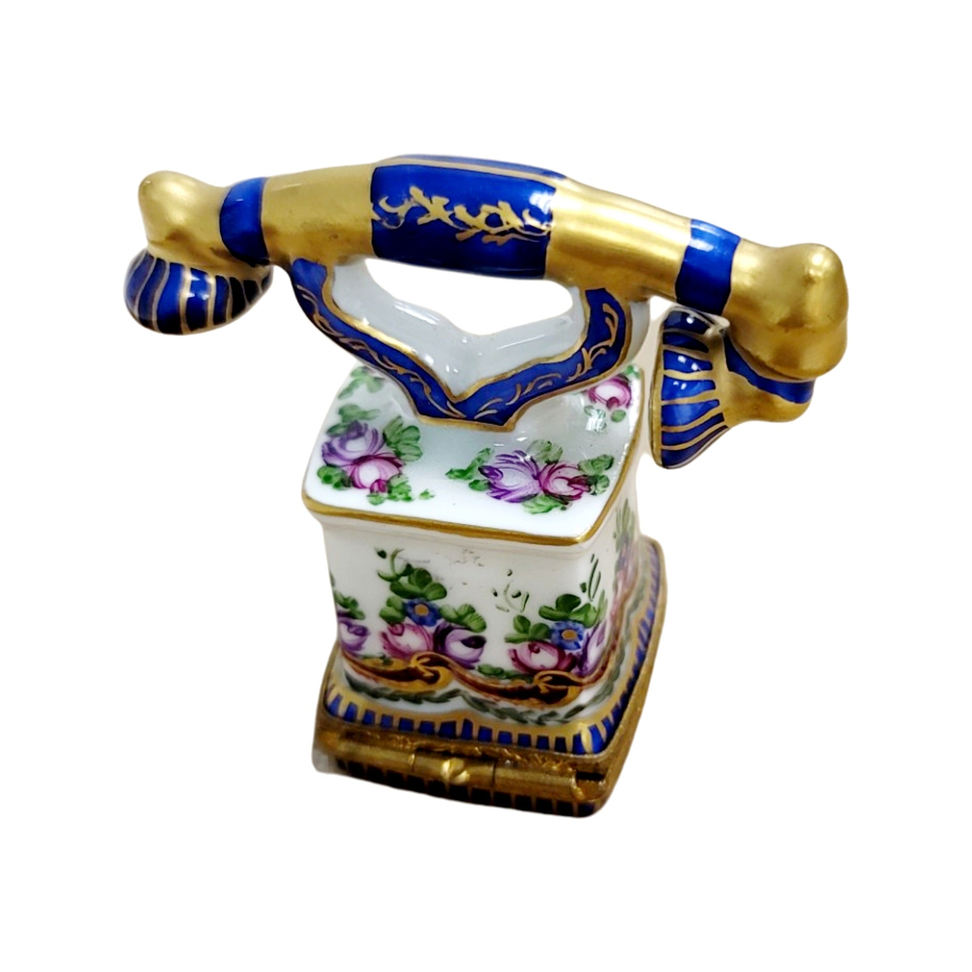 Sevre Roses Telephone Figurine Porcelain Limoges home French Trinket Box