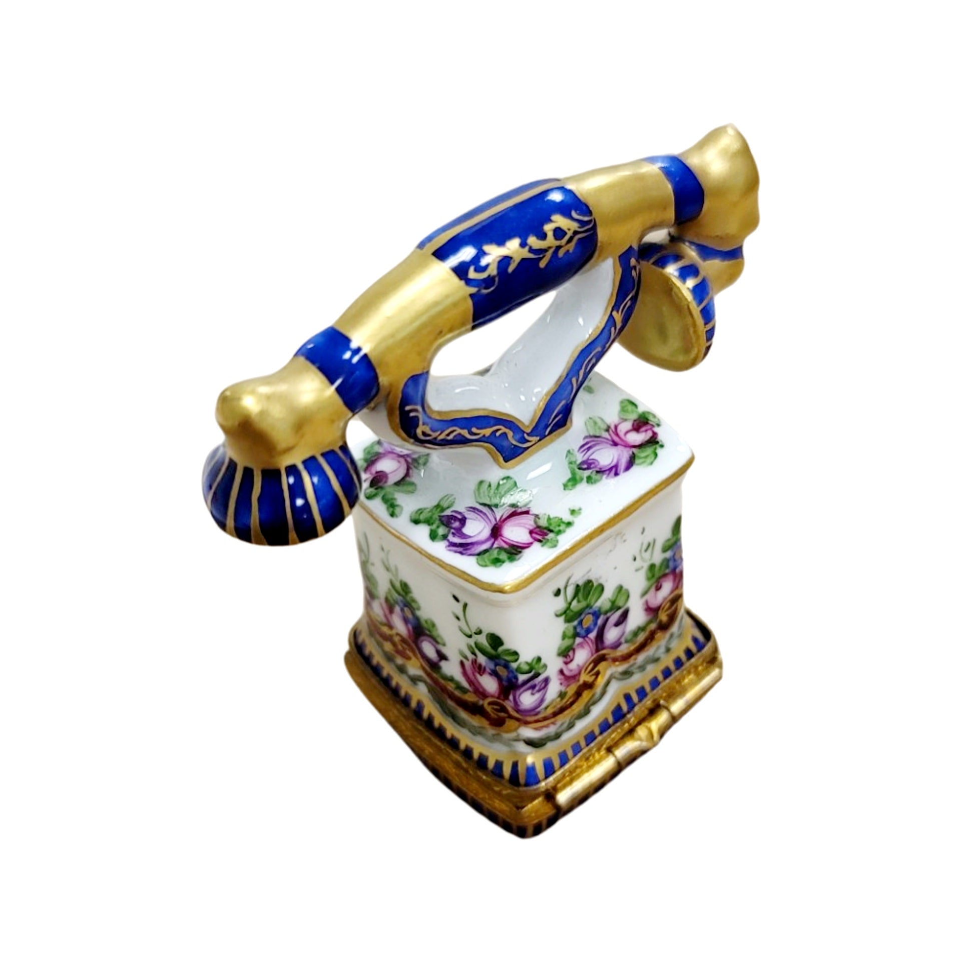 Sevre Roses Telephone Figurine Porcelain Limoges home French Trinket Box