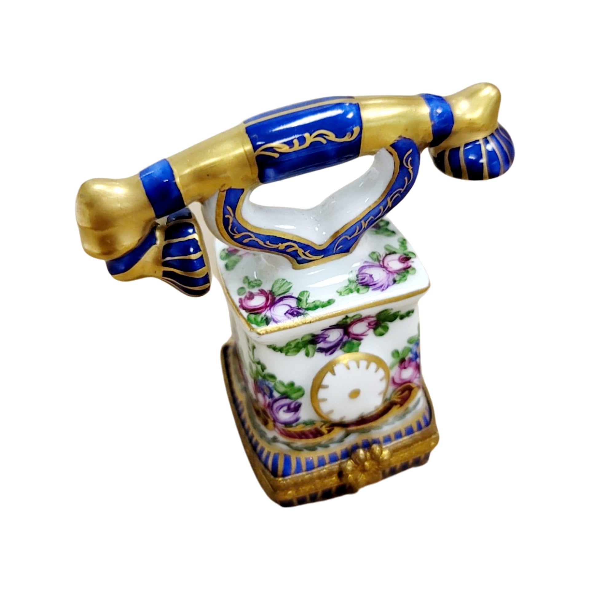 Sevre Roses Telephone Figurine Porcelain Limoges home French Trinket Box