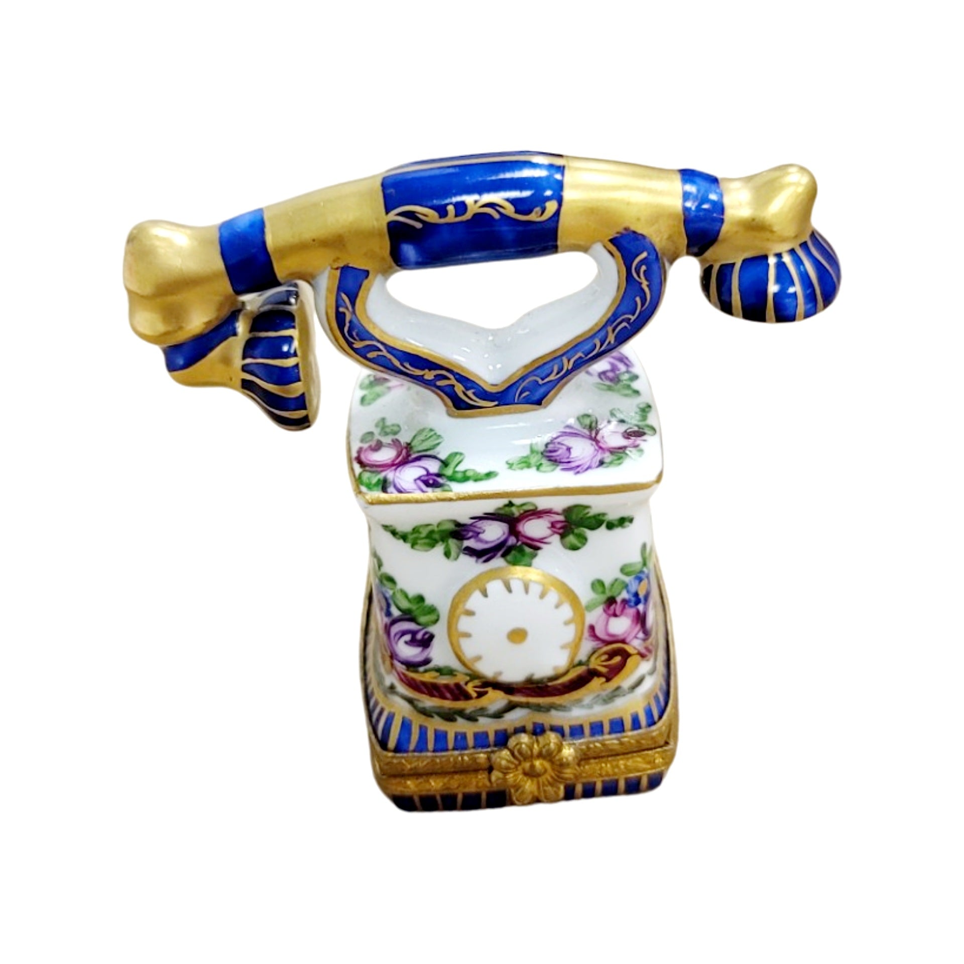 Sevre Roses Telephone Figurine Porcelain Limoges home French Trinket Box