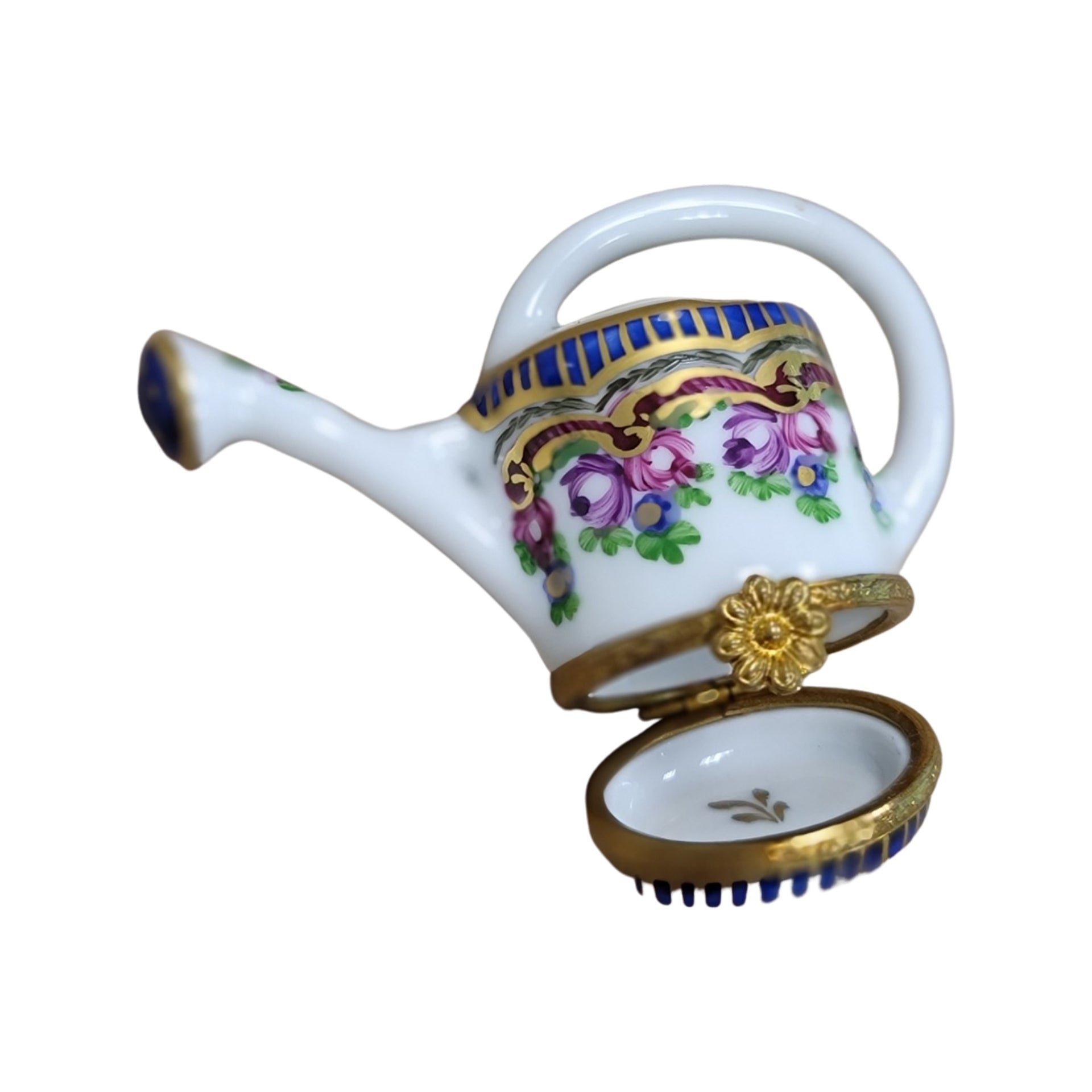Sevre Roses Elegance Watering Can Porcelain Limoges Limoges Box garden flowers French Trinket Box
