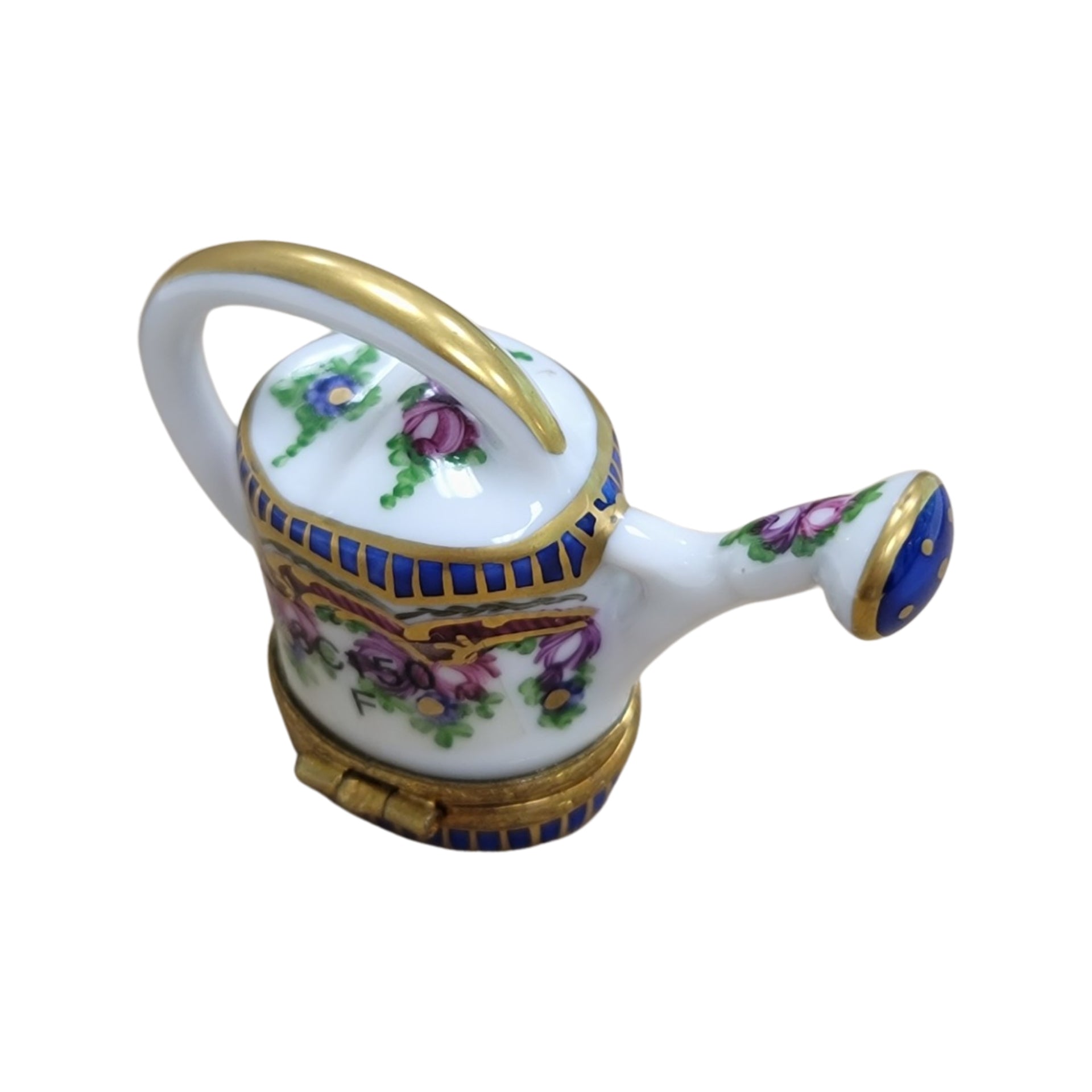 Sevre Roses Elegance Watering Can Porcelain Limoges Limoges Box garden flowers French Trinket Box