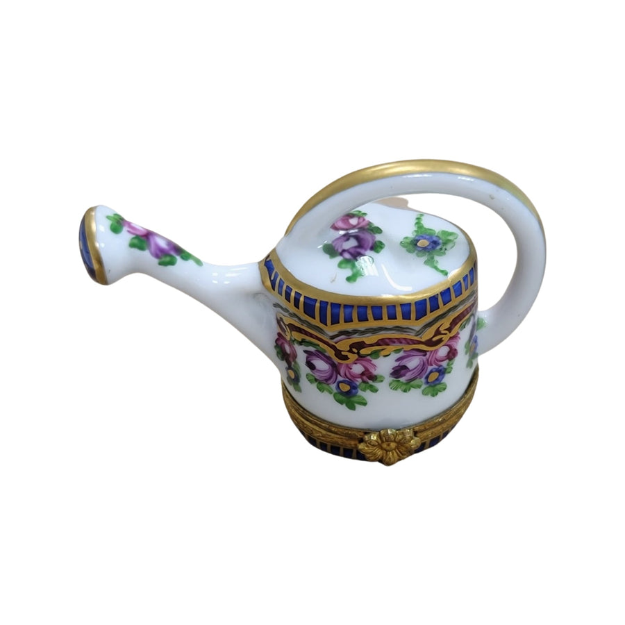 Sevre Roses Elegance Watering Can Porcelain Limoges Limoges Box garden flowers French Trinket Box