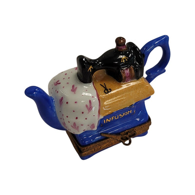 Sewing Machine Teapot Delight Porcelain Limoges Home China French Trinket Box