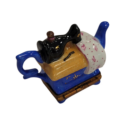 Sewing Machine Teapot Delight Porcelain Limoges Home China French Trinket Box