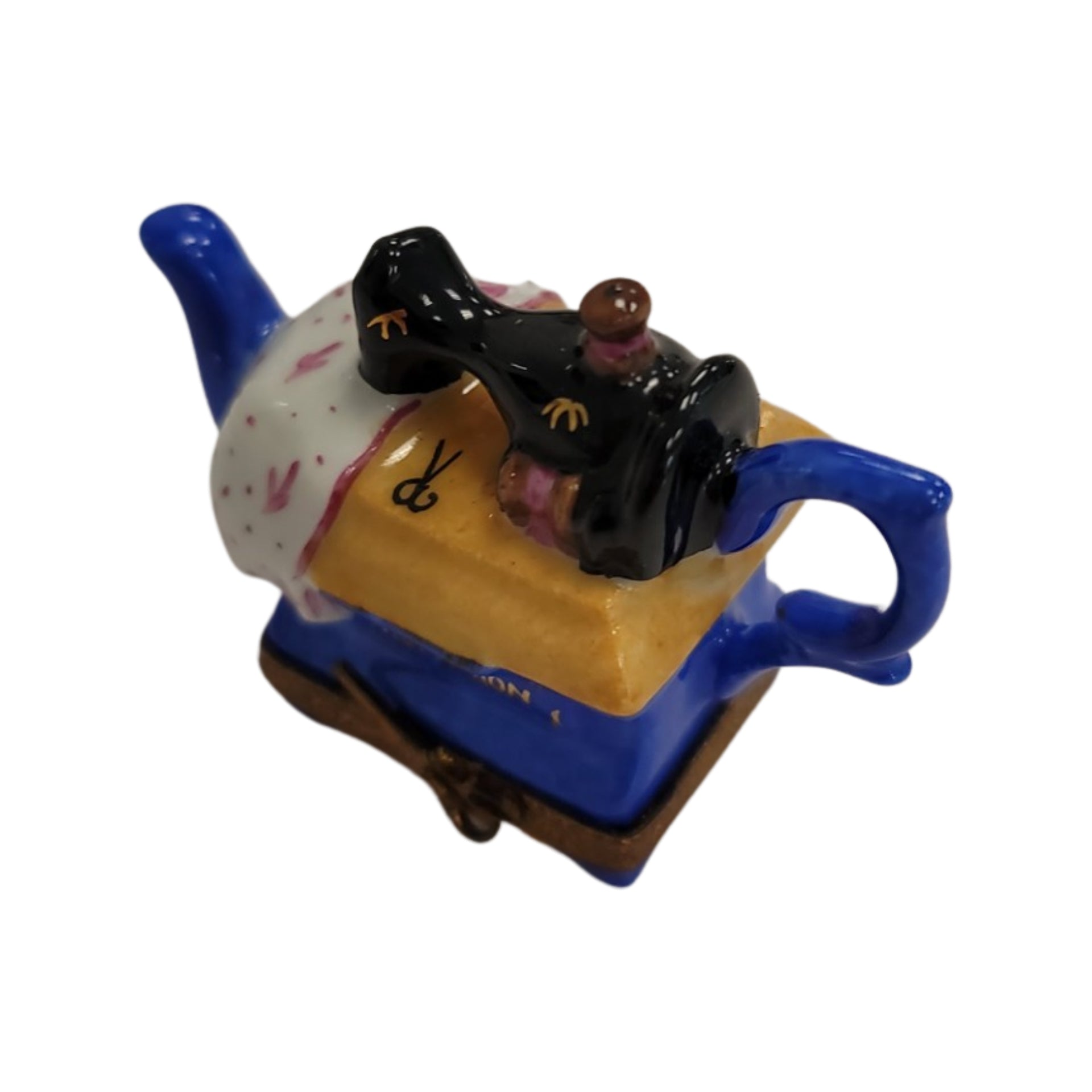 Sewing Machine Teapot Delight Porcelain Limoges Home China French Trinket Box