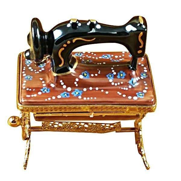 Sewing Machine on Stand Porcelain Limoges Home Professional Mother Women French Trinket Box