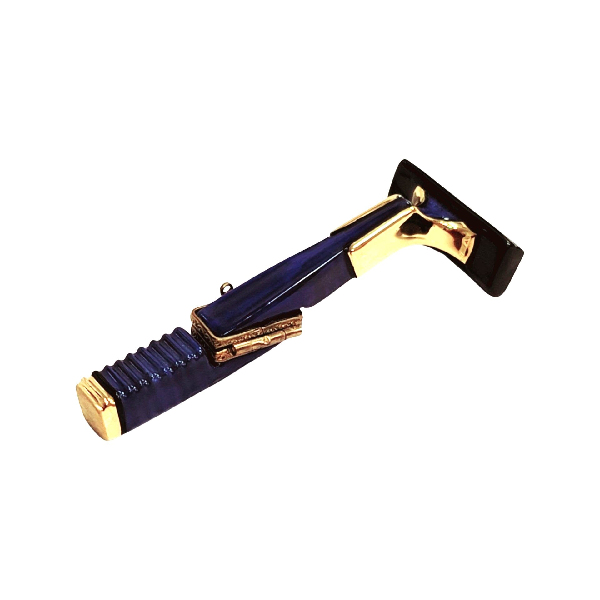 Shaving Razor Blue Limoges Box Porcelain Limoges fashion limoges boxes French Trinket Box