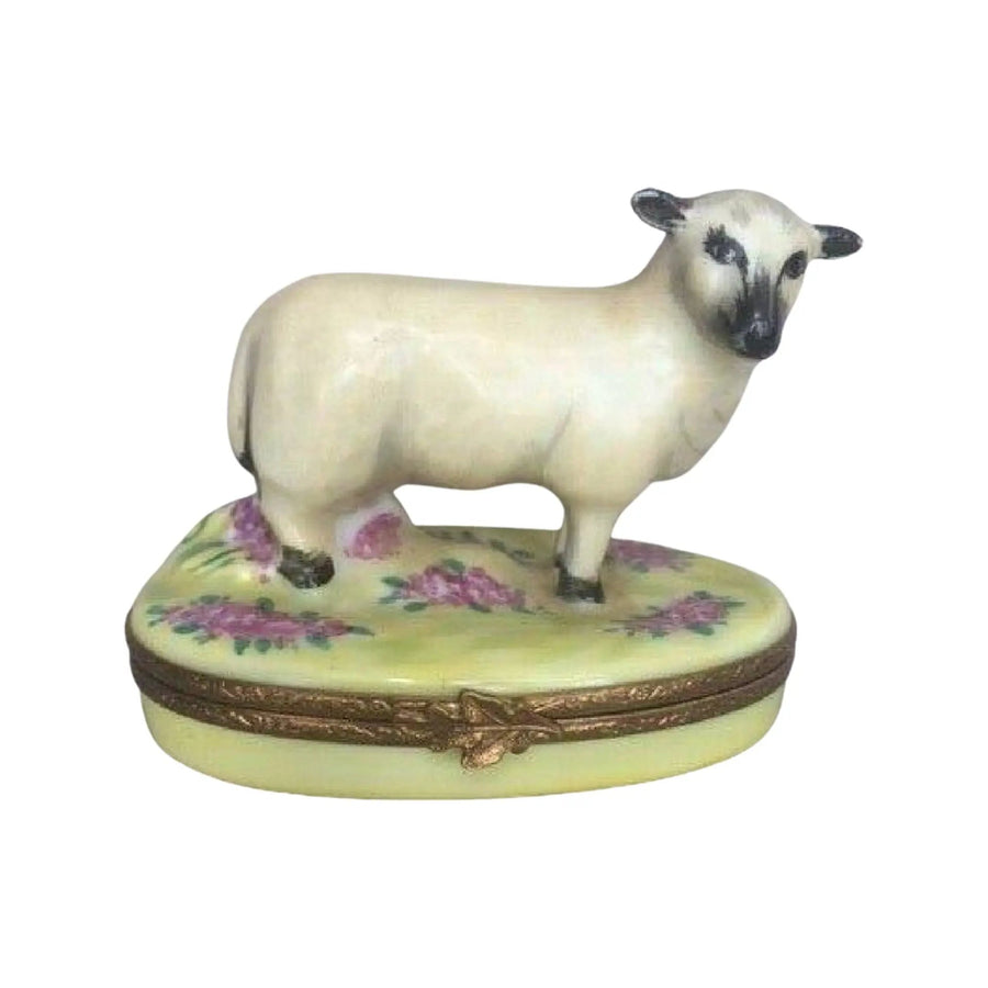 Sheep Porcelain Limoges farm animals French Trinket Box