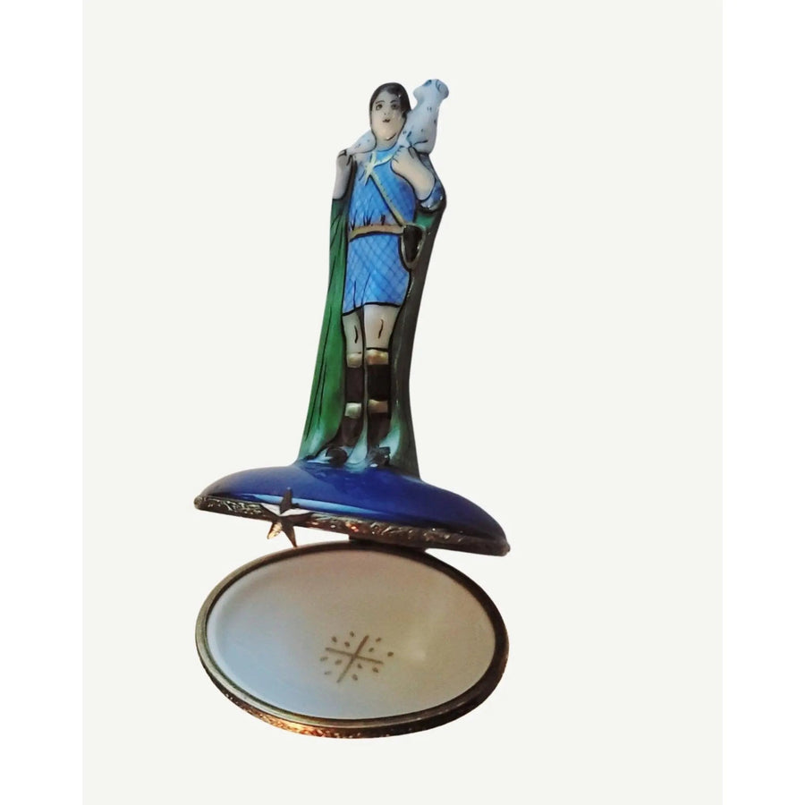 Shepherd With Sheep Figurine Porcelain Limoges xmas theme religious spiritual nativity Limoges Boxes French Trinket Box