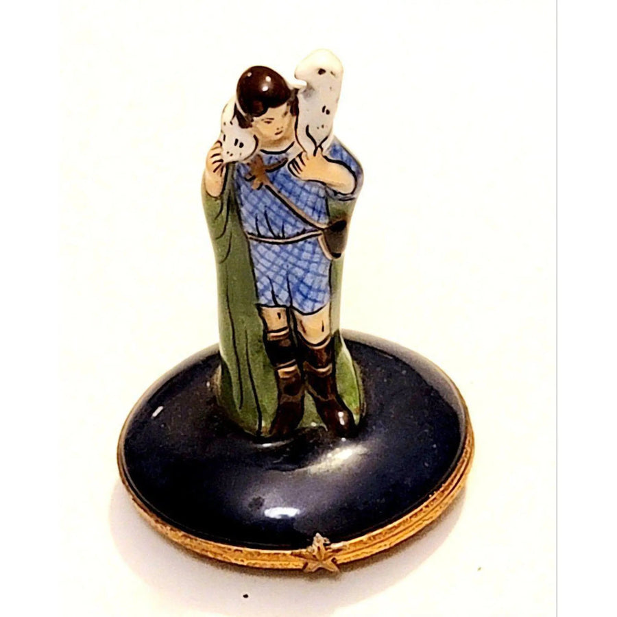 Shepherd With Sheep Figurine Porcelain Limoges xmas theme religious spiritual nativity Limoges Boxes French Trinket Box