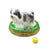 Shih Tzu Grey Porcelain Limoges dog French Trinket Box