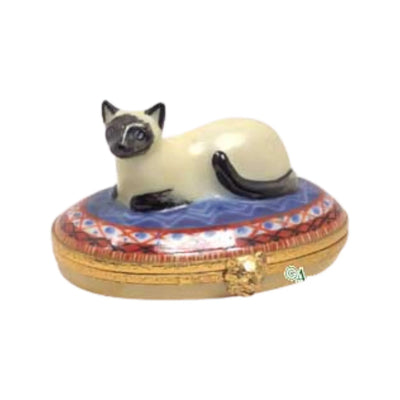 Siamese Cat Porcelain Limoges Cat cats French Trinket Box