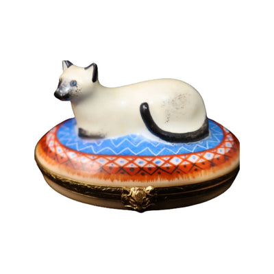 Siamese Cat Porcelain Limoges Cat cats French Trinket Box