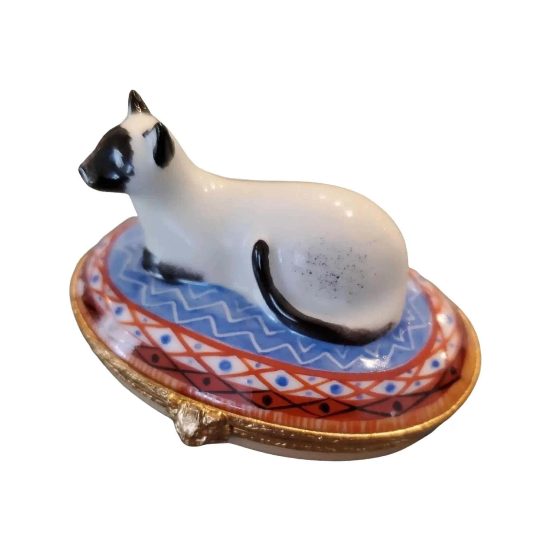Siamese Cat Porcelain Limoges Cat cats French Trinket Box
