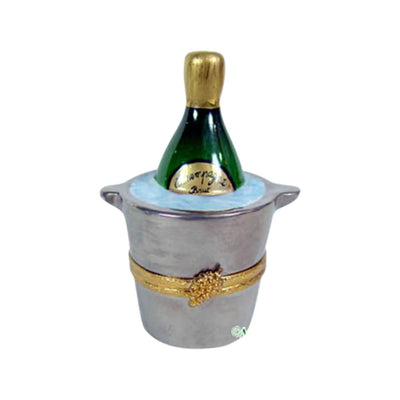 Silver Champagne Bucket Porcelain Limoges wine French Trinket Box