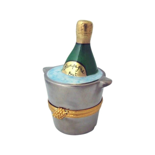 Silver Champagne Bucket Porcelain Limoges wine French Trinket Box