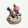 Skiing Adventures Limoges Box Porcelain Limoges xmas sports French Trinket Box