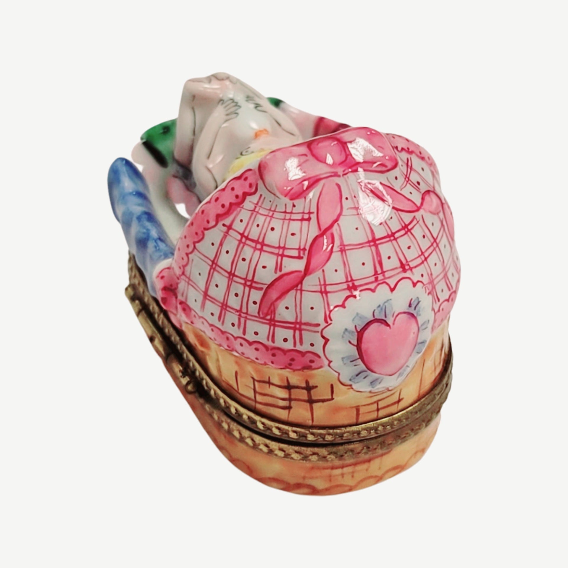 Sleeping Baby Limoges Box Porcelain Limoges Babies Figurine French Trinket Box