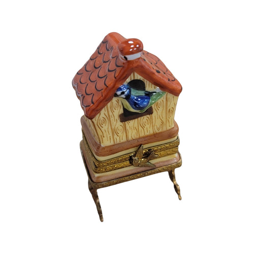 Charming Limoges Bird House Box Porcelain Limoges bird garden French Trinket Box
