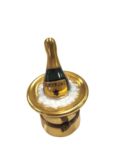 Small Champagne Elegance Box Porcelain Limoges Wine French Trinket Box