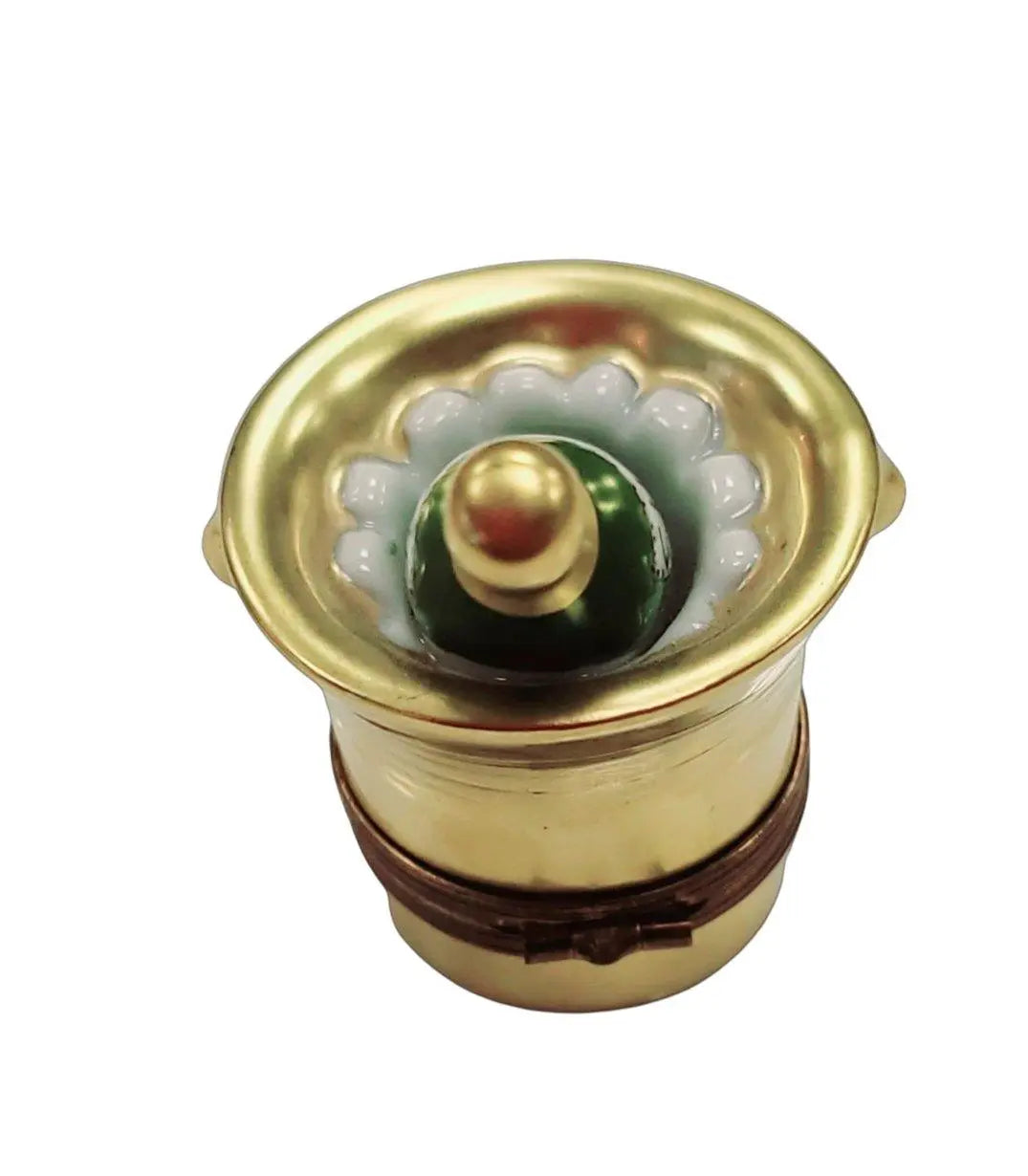 Small Gold Champagne Elegance Porcelain Limoges Wine French Trinket Box