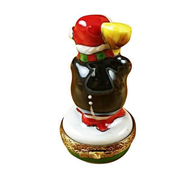 Small Laughing Snowman limoges box Porcelain Limoges snowman xmas French Trinket Box