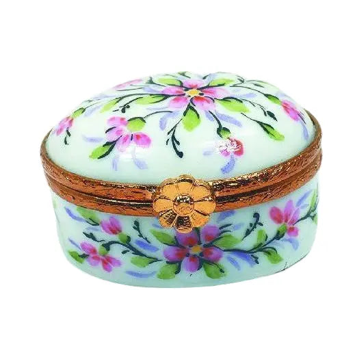 Small Oval B5 Porcelain Limoges traditional French Trinket Box