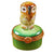 Small Owl on Green limoges box Porcelain Limoges French Trinket Box