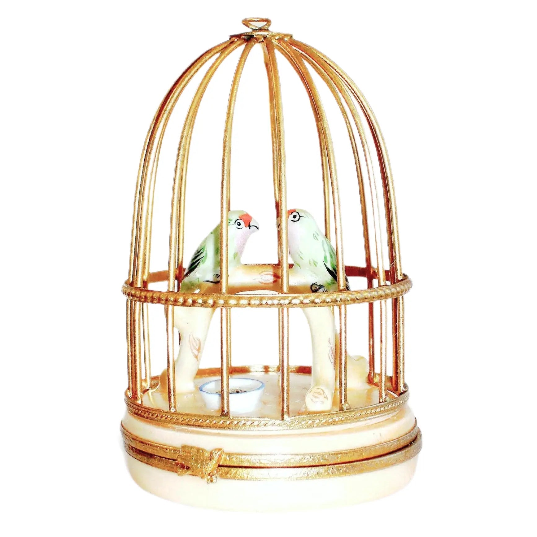 Small Parakeets Porcelain Limoges bird birds French Trinket Box