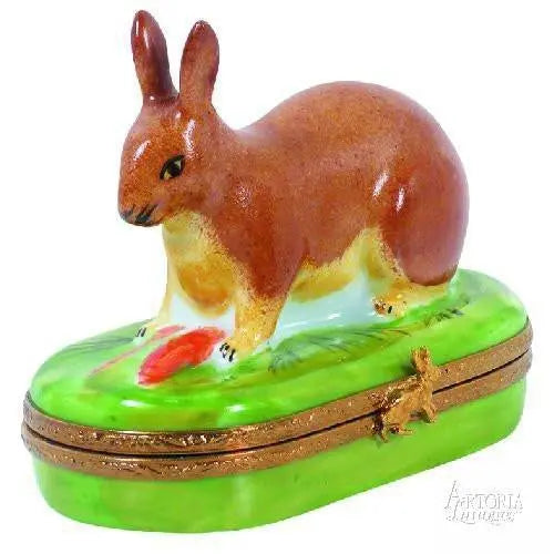 Small Rabbit Porcelain Limoges rabbit mouse French Trinket Box