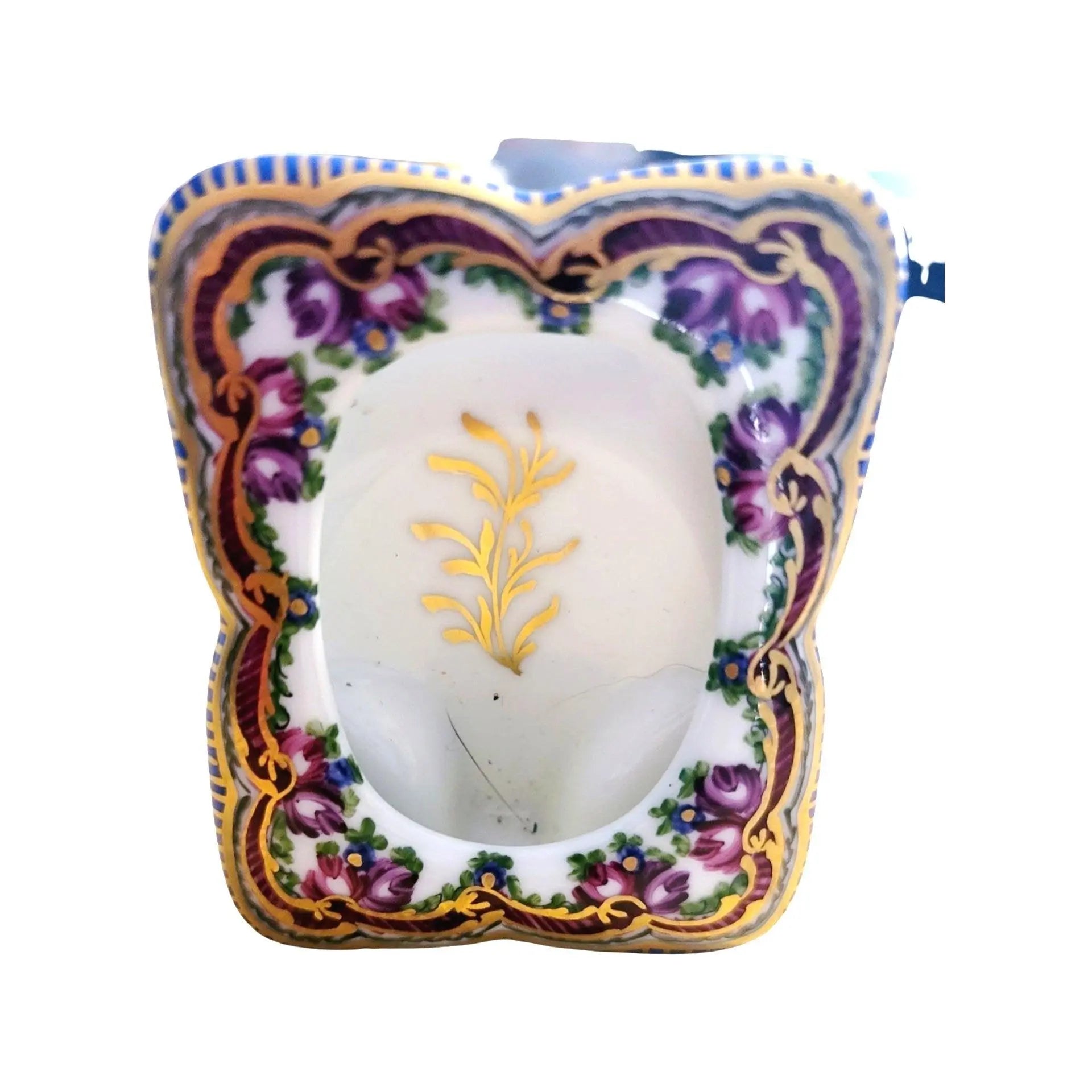 Small Roses Sevre Frame Porcelain Limoges Home French Trinket Box