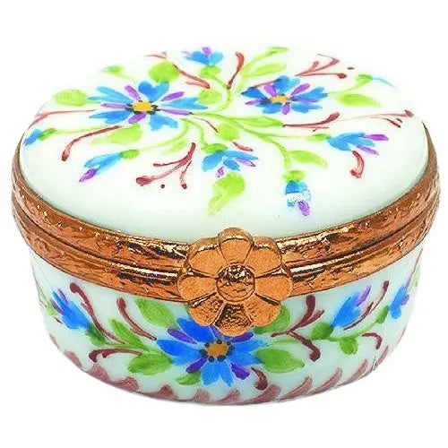 Small Round - B2 Porcelain Limoges traditional French Trinket Box