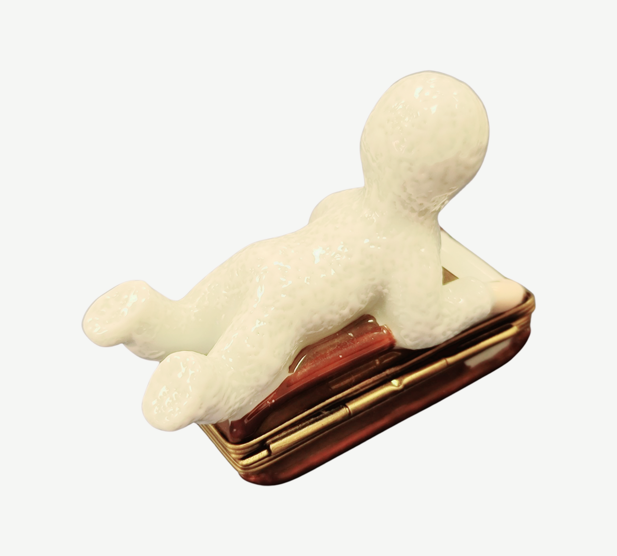 Snowbaby Sledding Adventure Box Porcelain Limoges xmas French Trinket Box